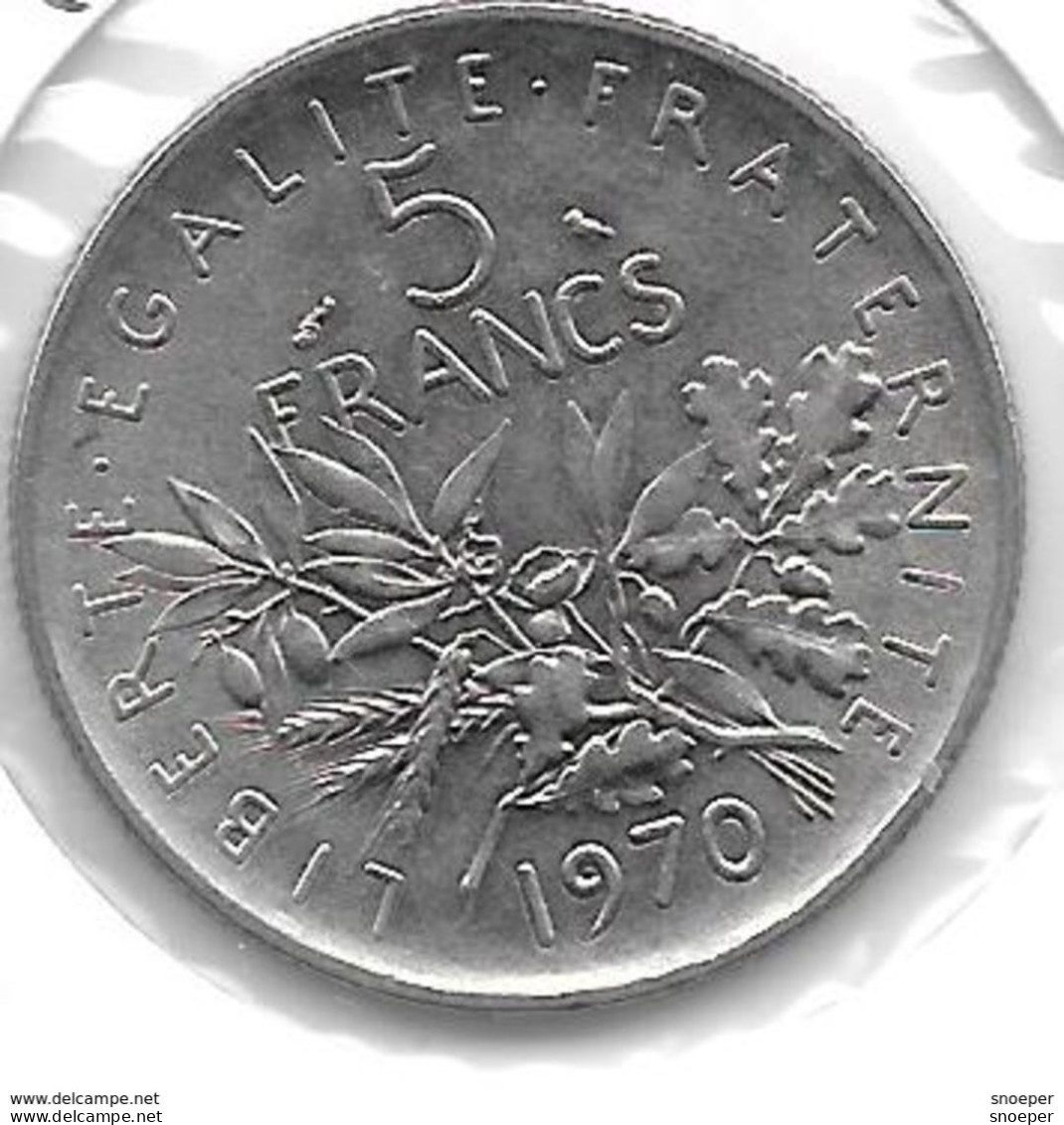 *france  5 Francs  1970 Km 926a.1 Xf+ - 5 Francs