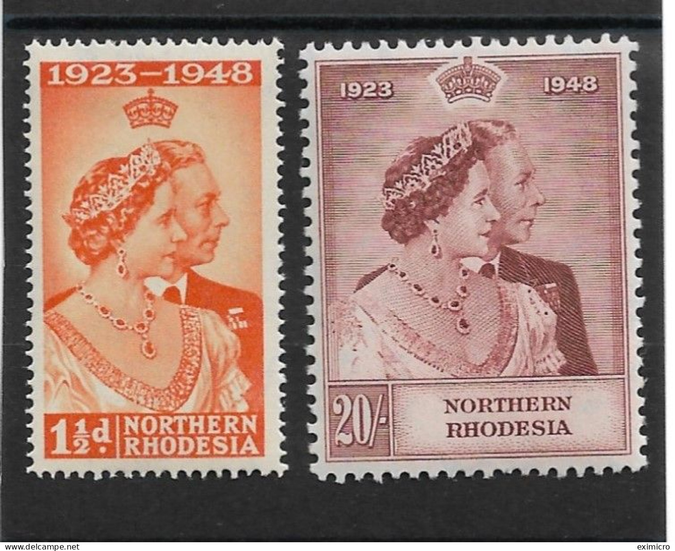 NORTHERN RHODESIA 1948 SILVER WEDDING SET MOUNTED MINT Cat £120+ - Northern Rhodesia (...-1963)