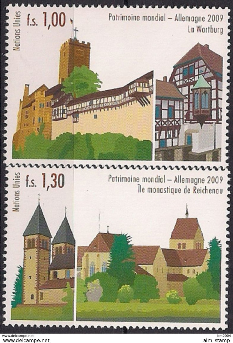 2009  UNO Genf Mi. 644-5 **MNH  UNESCO-Welterbe: Deutschland - Neufs