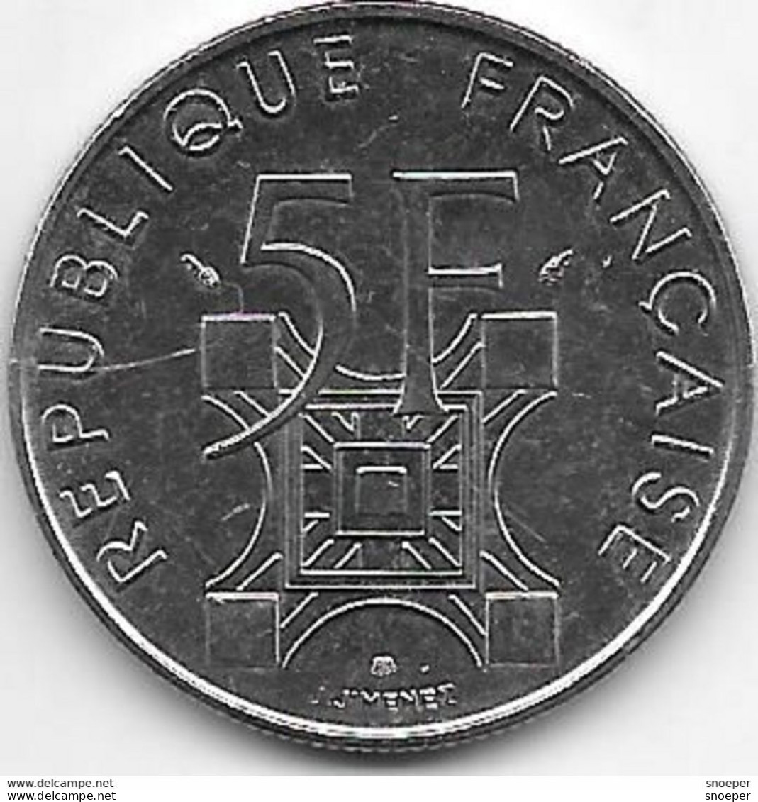 *france 5 Francs 1989   Km 968  Unc - 5 Francs