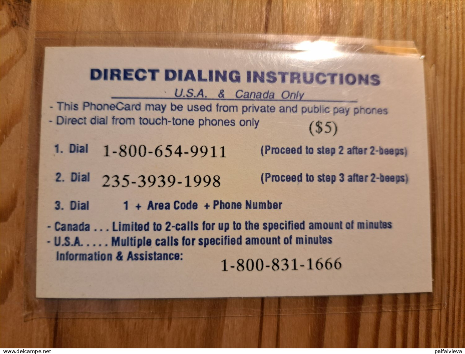 Prepaid Phonecard USA, Phone Line USA - Flag - Andere & Zonder Classificatie
