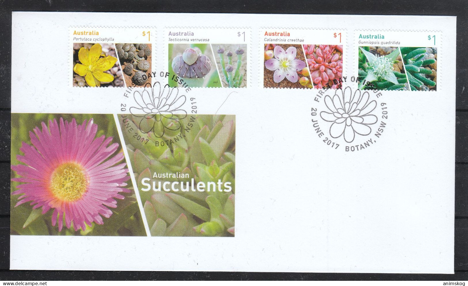 Australien 2017**, FDC: Einheimische Sukkulenten / Australia 2017, MNH, FDC: Native Succulents - Sukkulenten