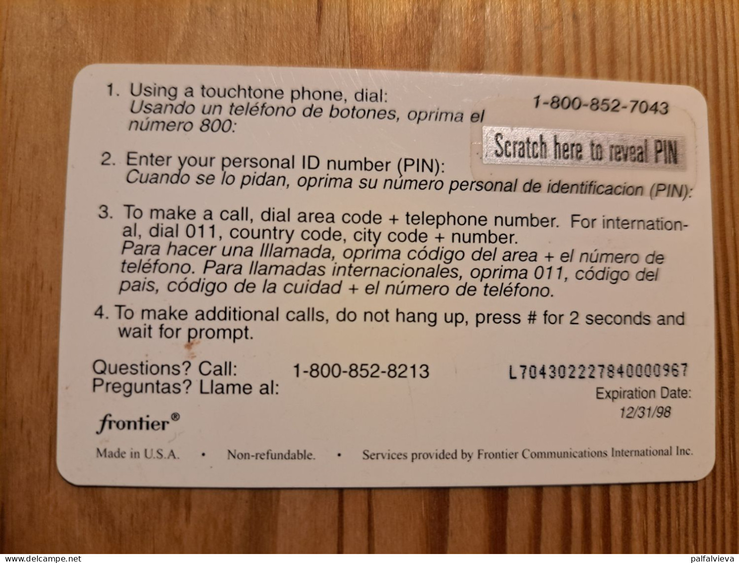 Prepaid Phonecard USA, Frontier Communications - Mother's Day, Flower - Otros & Sin Clasificación