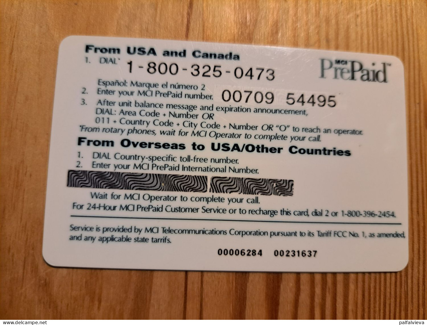 Prepaid Phonecard USA, MCI - Other & Unclassified