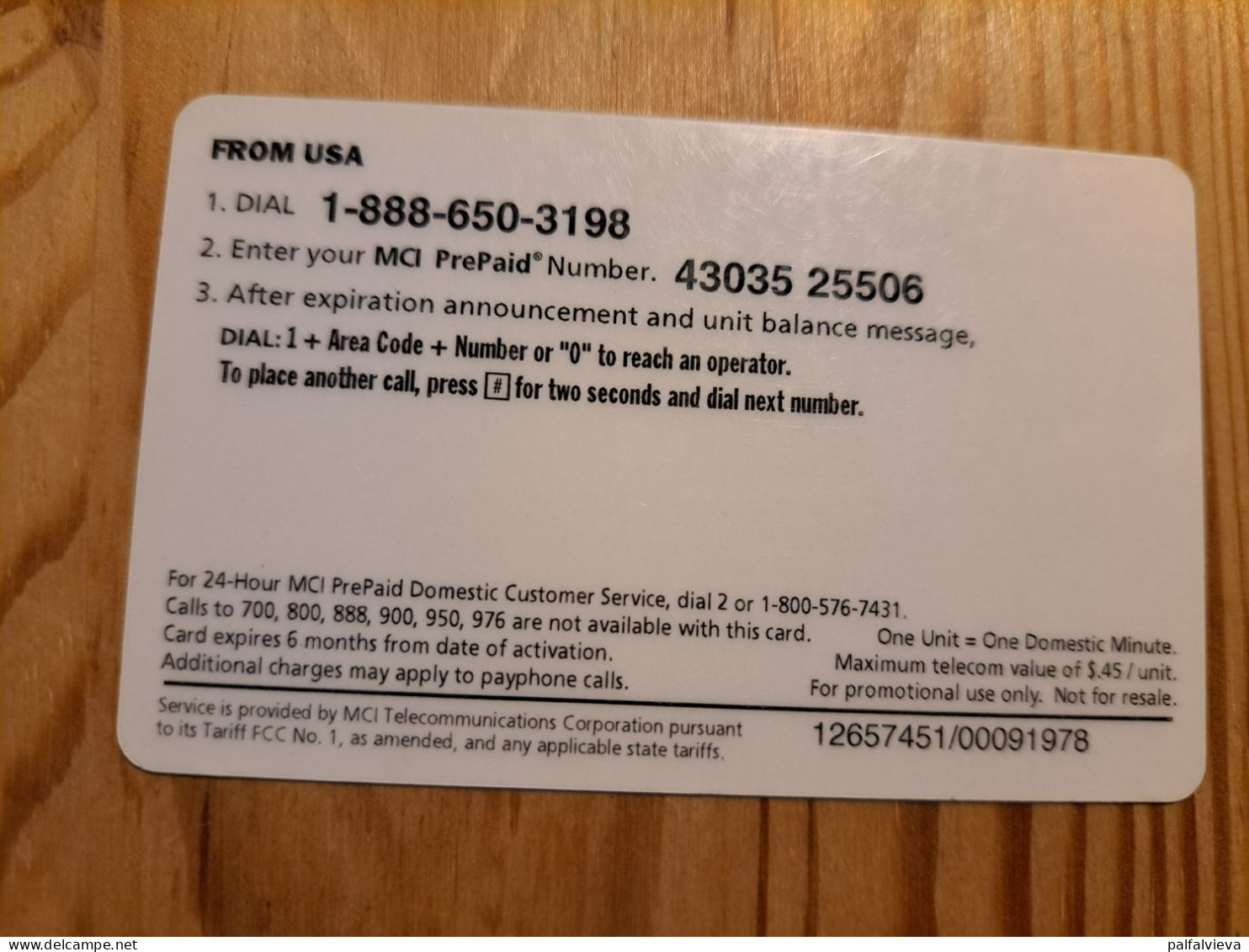 Prepaid Phonecard USA, MCI - Sonstige & Ohne Zuordnung