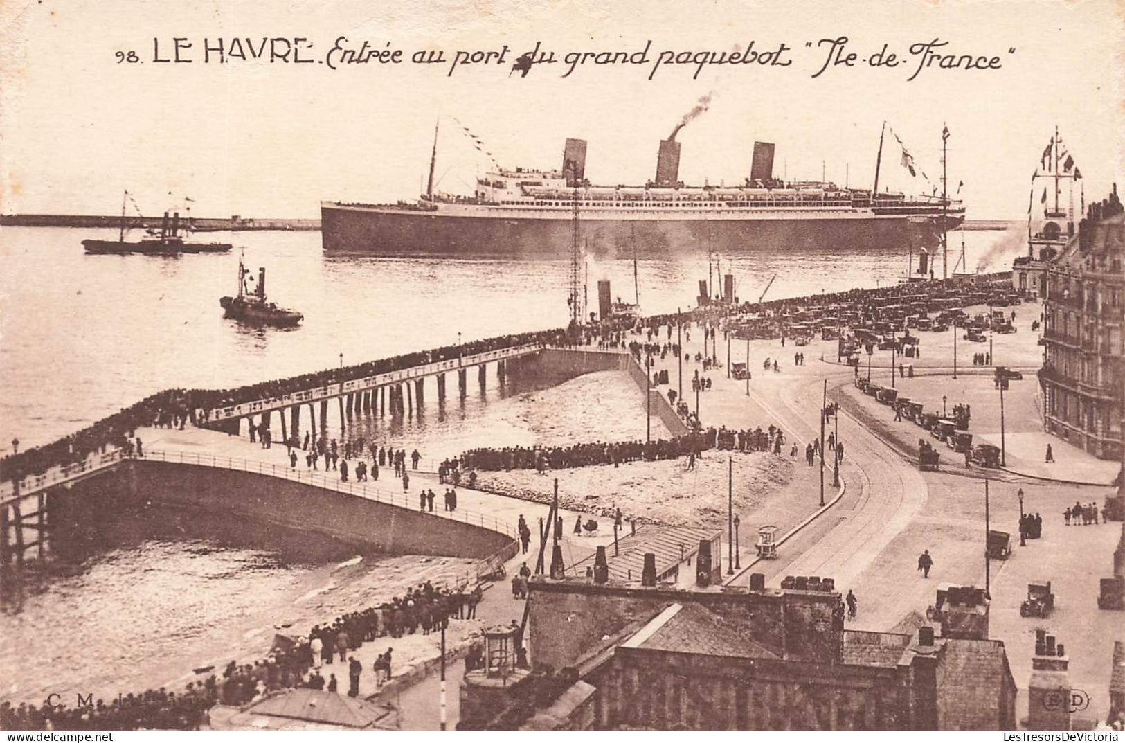 FRANCE - Le Havre - Entrée Au Port Du Grand Paquebot "Ile De France" - Animé - Carte Postale Ancienne - Harbour
