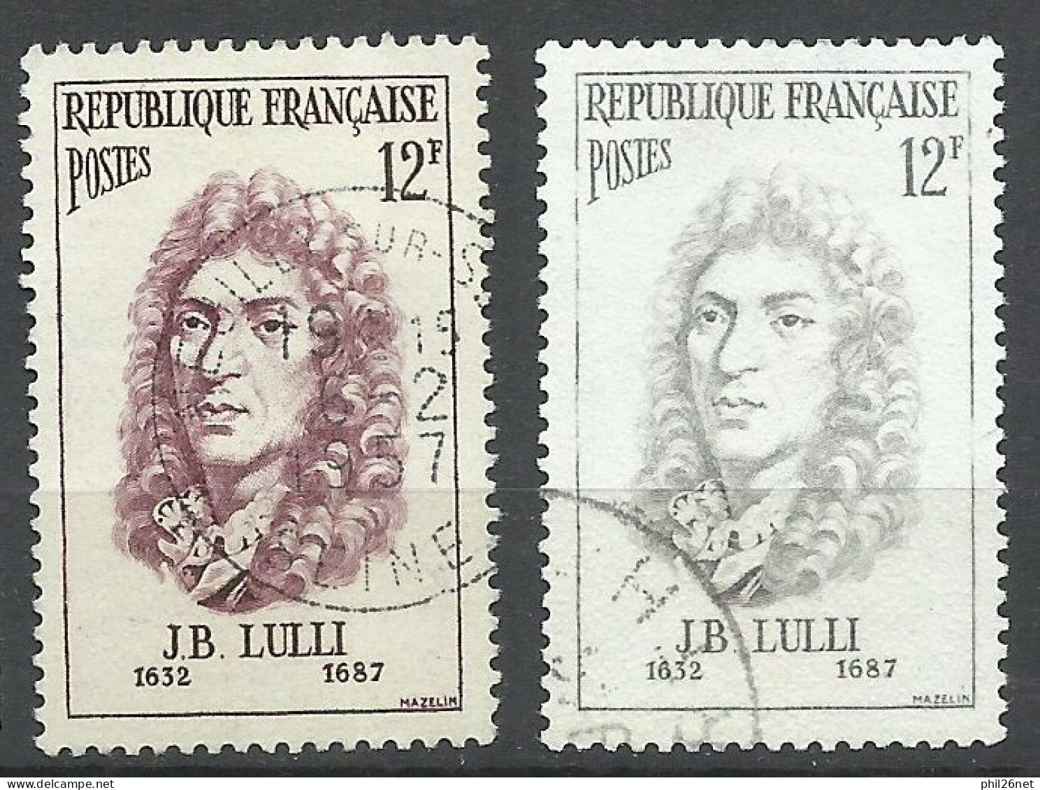 France  N° 1083    J.B. Lulli      Gris   Oblitéré   B/TB Le  Timbre Type Sur Les Scans Pour Comparer Soldé ! ! ! - Usati