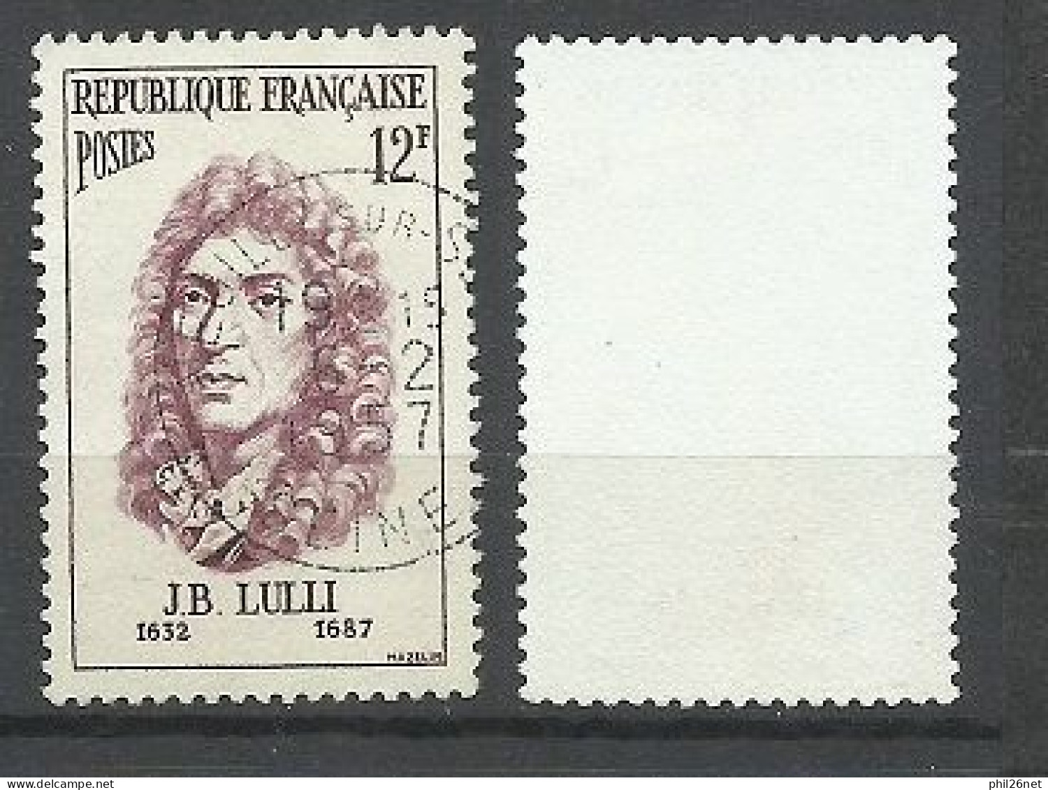 France  N° 1083    J.B. Lulli      Gris   Oblitéré   B/TB Le  Timbre Type Sur Les Scans Pour Comparer Soldé ! ! ! - Usati