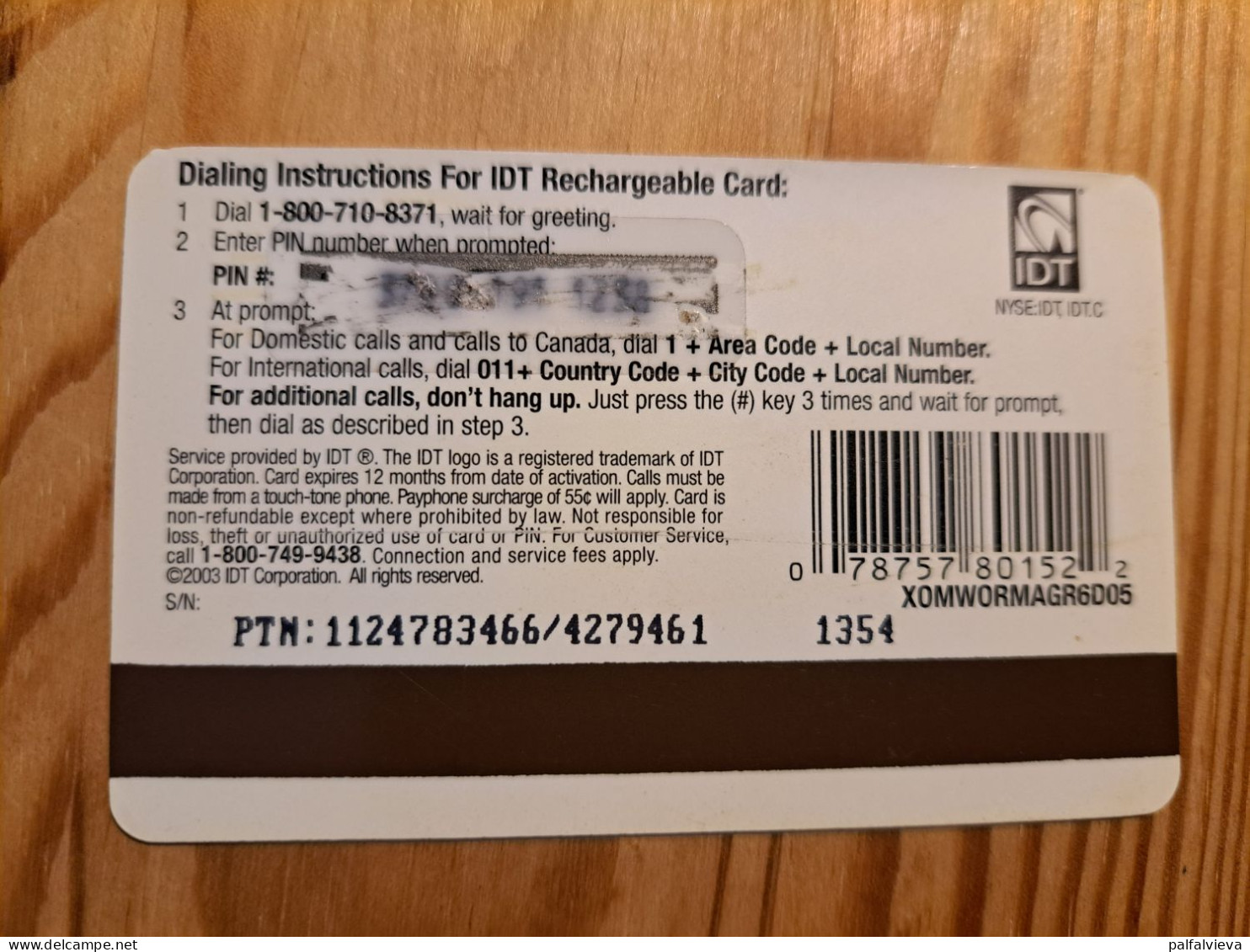 Prepaid Phonecard USA, IDT - Sonstige & Ohne Zuordnung