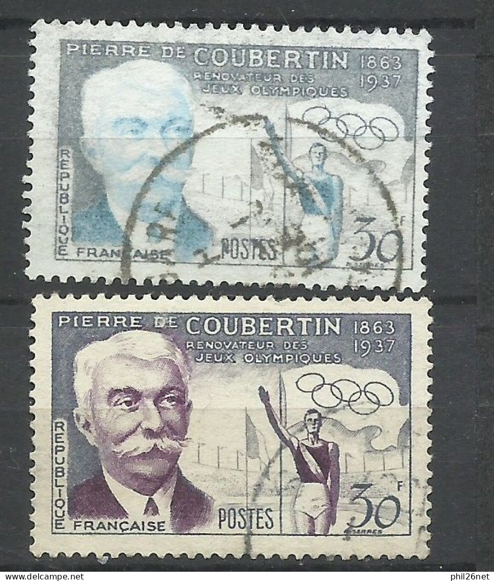 France  N° 1088 P. De Coubertin Bleu Et Gris   Oblitéré   B/TB Le  Timbre Type Sur Les Scans Pour Comparer Soldé ! ! ! - Zomer 1896: Athene