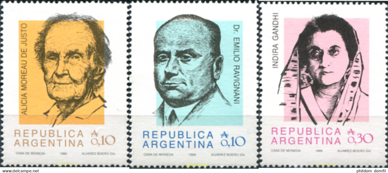 283649 MNH ARGENTINA 1986 PERSONALIDADES - Nuovi