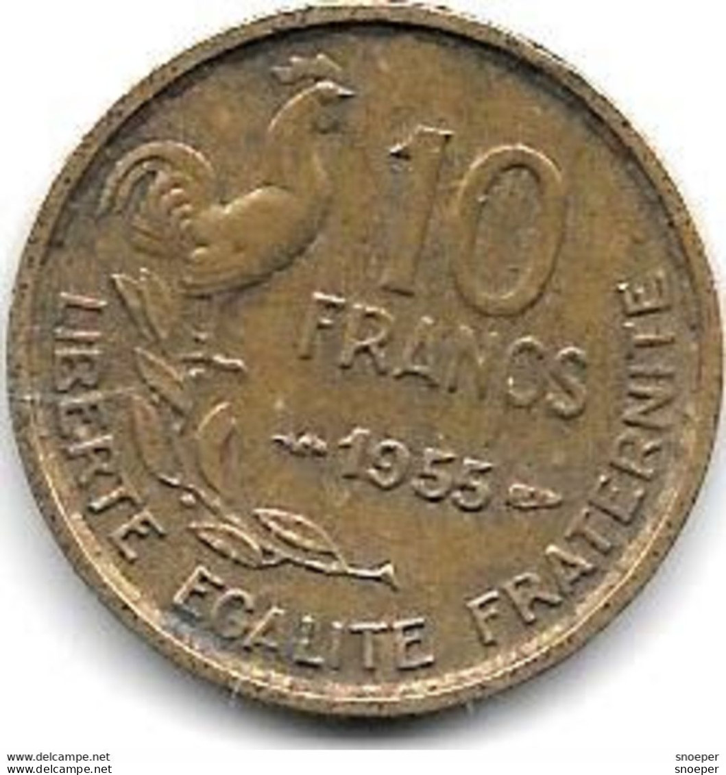 *france 10 Francs 1955   Km 915.1 Xf+/ms60 - 10 Francs