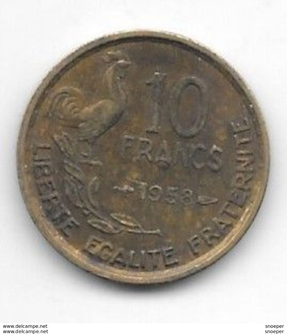 *france 10 Francs 1958 Km 915.1    Xf - 10 Francs