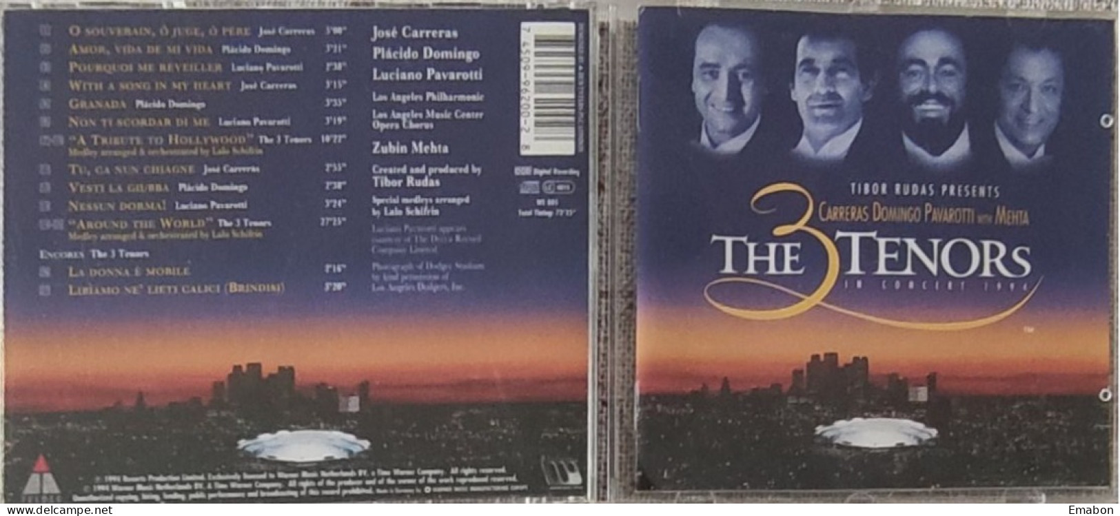 BORGATTA - Cd THE 3 TENORS IN CONCERT 1994 - CARRERA DOMINGO PAVAROTTI - RESORT PRODUCTION 1994 -  USATO In Buono Stato - Autres - Musique Italienne