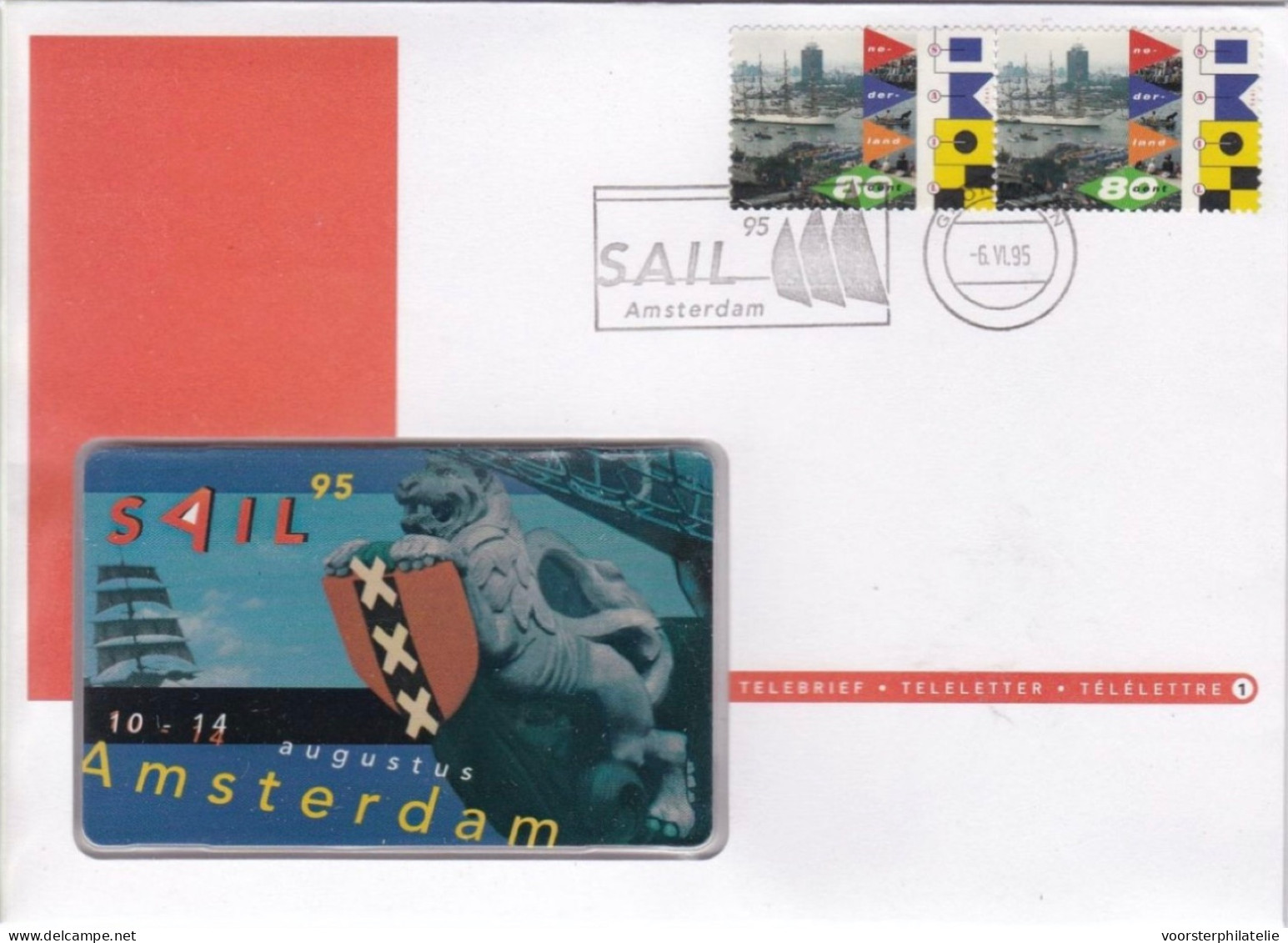 NEDERLAND TELE BRIEF N. 1 SAIL AMSTERDAM - Cartes-Maximum (CM)