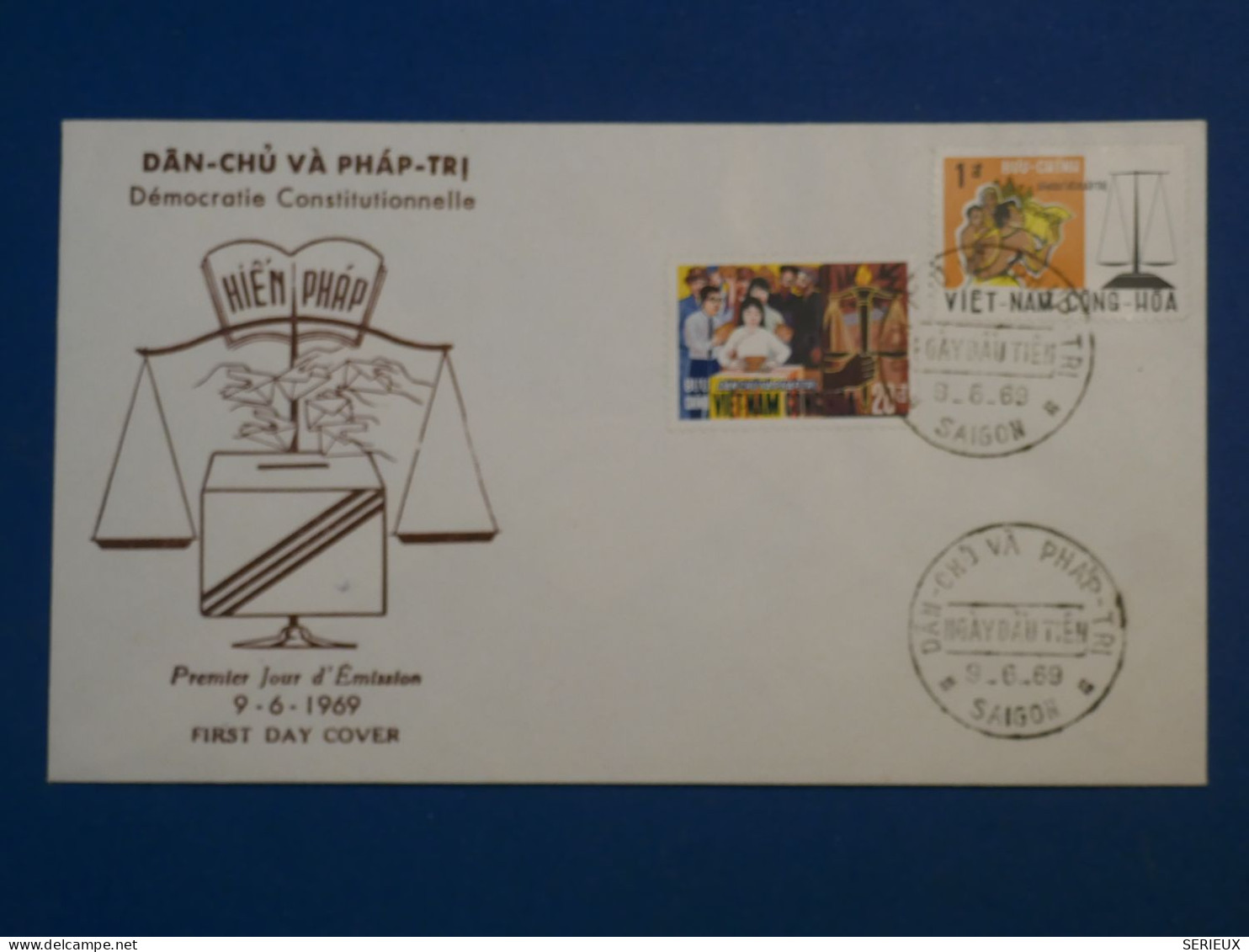 DH8 VIETNAM BELLE   LETTRE  FDC 1969 +  DEMOCRATIE ++AFF. INTERESSANT++  +++ - Vietnam