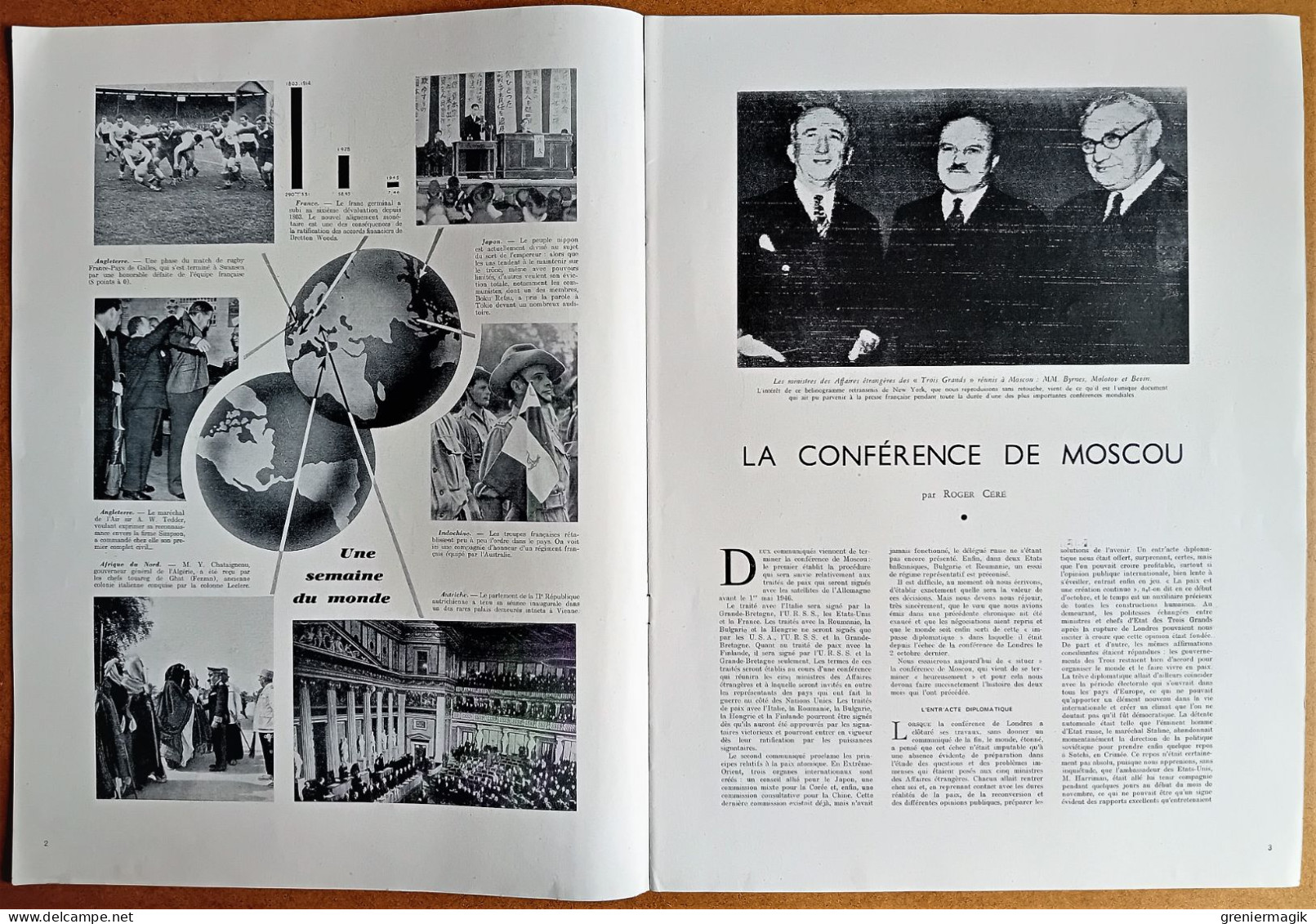 France Illustration N°14 05/01/1946 Mort Du Général Patton/Conférence Moscou/Suède/Jean Crotti/Avion à Réaction/Autriche - General Issues