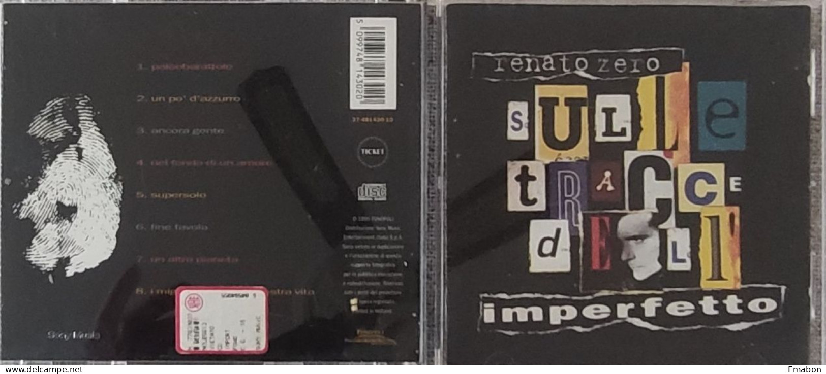 BORGATTA - Cd RENATO ZERO - SULLE TRACCE DELL' IMPERFETTO  - FONOPOLI 1995  -  USATO In Buono Stato - Otros - Canción Italiana