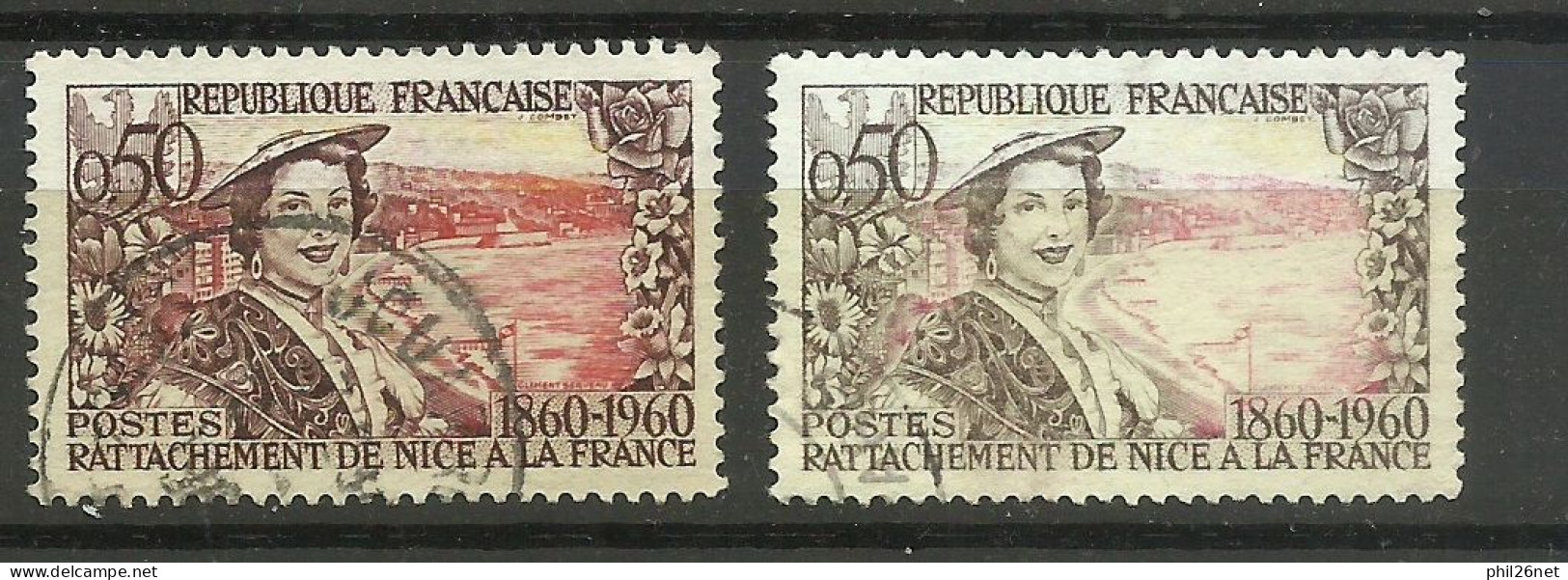 France  N° 1247  Nice Noir Et Rose    Oblitéré B/TB Le Timbre Type Sur Les Scans Pour Comparer Soldé ! ! ! - Used Stamps