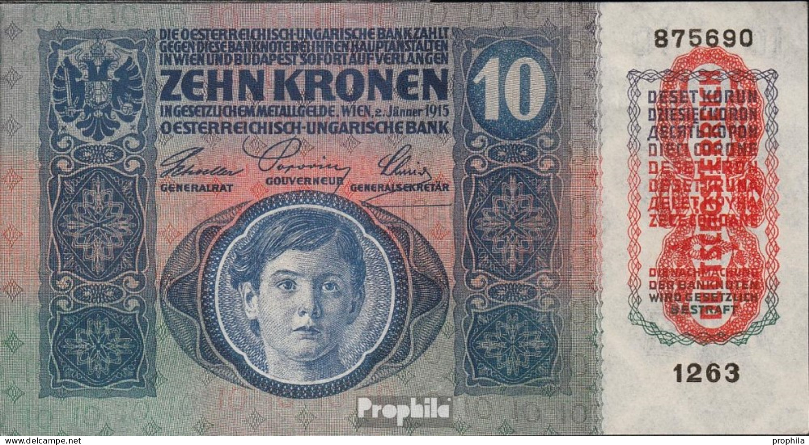 Österreich Kat-Nr.: 171b (51a), Flachdruck, Serie Ab 1240 Gebraucht (III) 1919 10 Kronen - Oesterreich