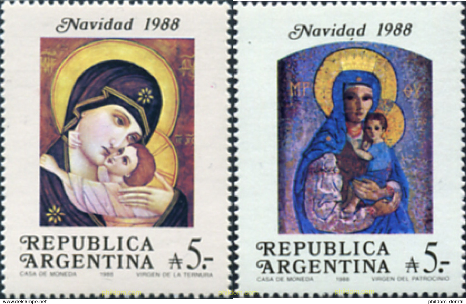 208202 MNH ARGENTINA 1988 NAVIDAD - Ongebruikt