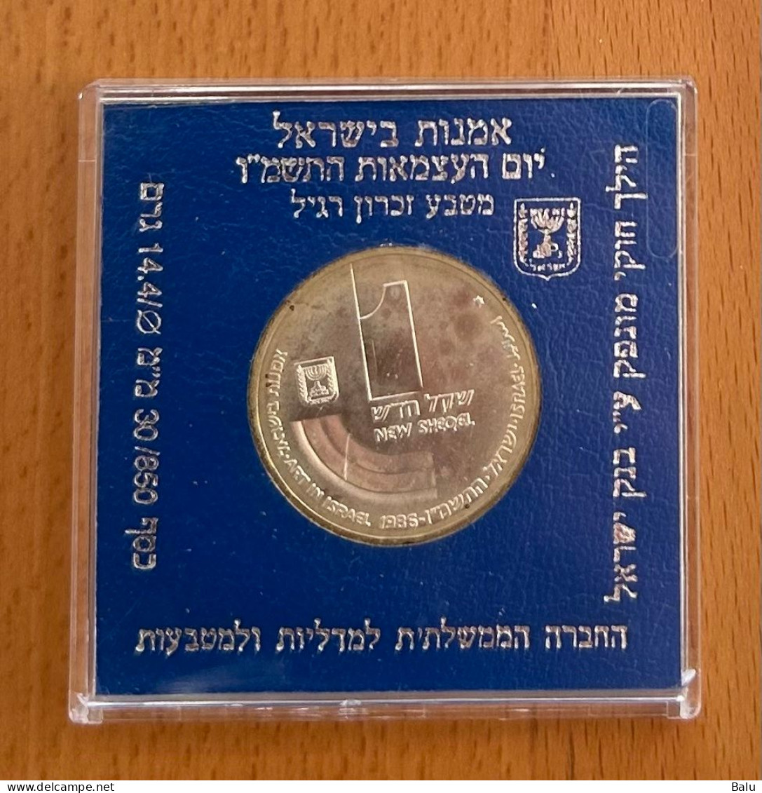 Art In Israel Independence Day 1988, Silber 850, 30mm, 14.4 Gr. B.U. 1 Sheqel Shequel - Israël
