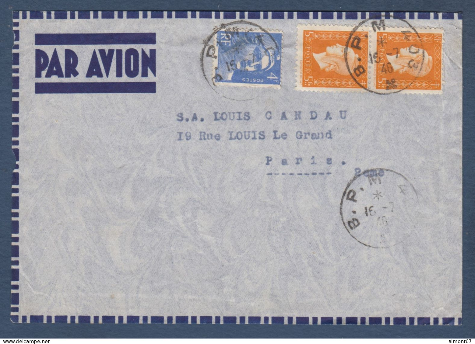 Indochine - Lettre Par Avion Du B. P. M  403 - War Of Indo-China / Vietnam