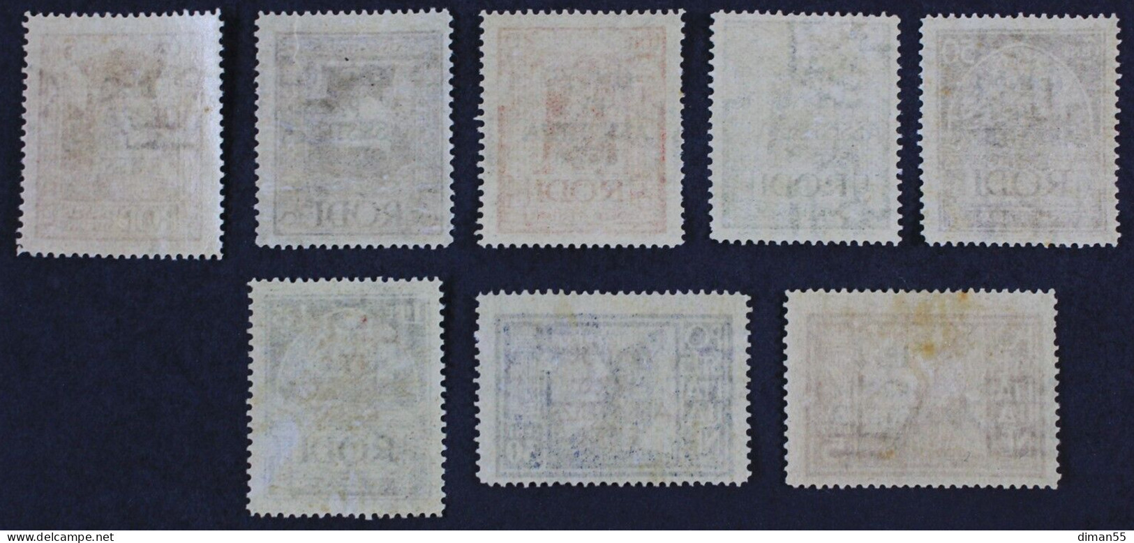 ITALY - EGEO OCC. TEDESCA  N.118-125 - Cat.740 Euro - GOMMA INTEGRA - MNH** (122+125 MH* Linguellati) - Aegean (German Occ.)