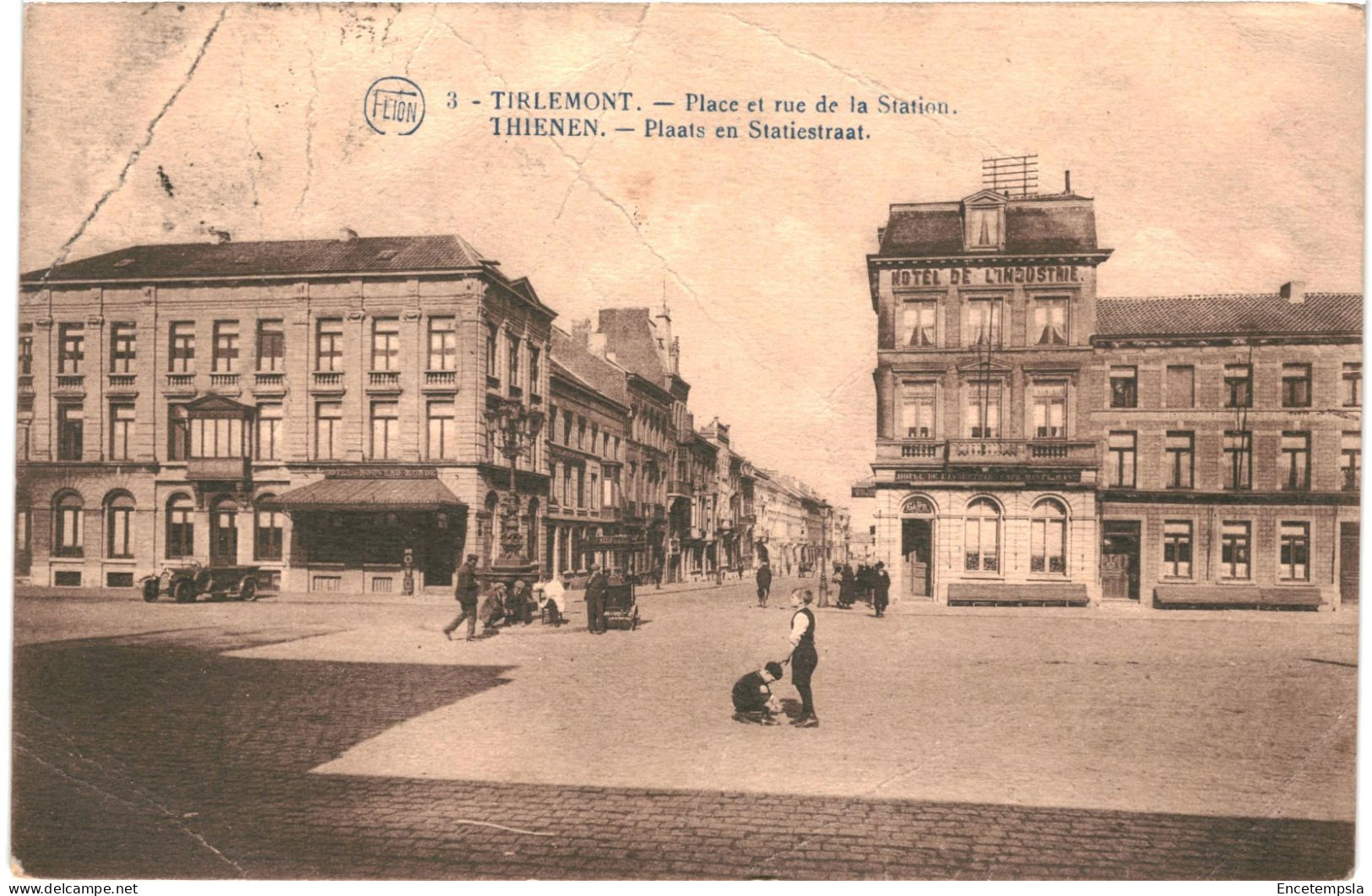 CPA Carte Postale  Belgique Tirlemont Place Et Rue De La Gare 1924 VM76384 - Tienen