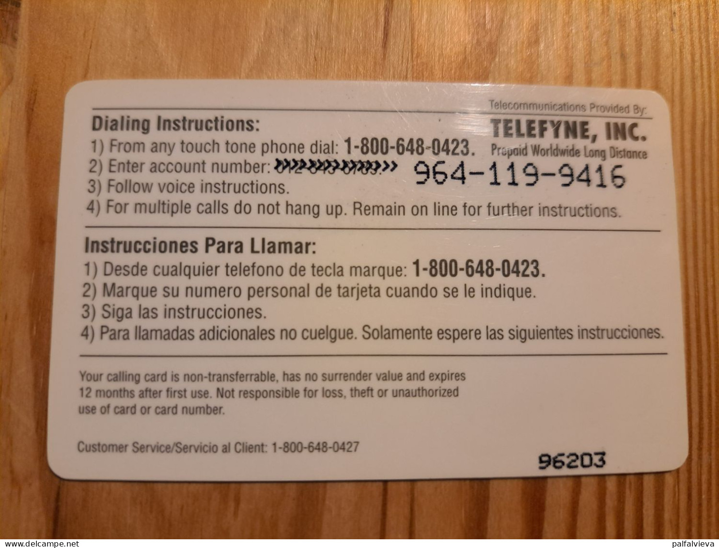 Prepaid Phonecard USA, Telefyne Inc. - Autres & Non Classés