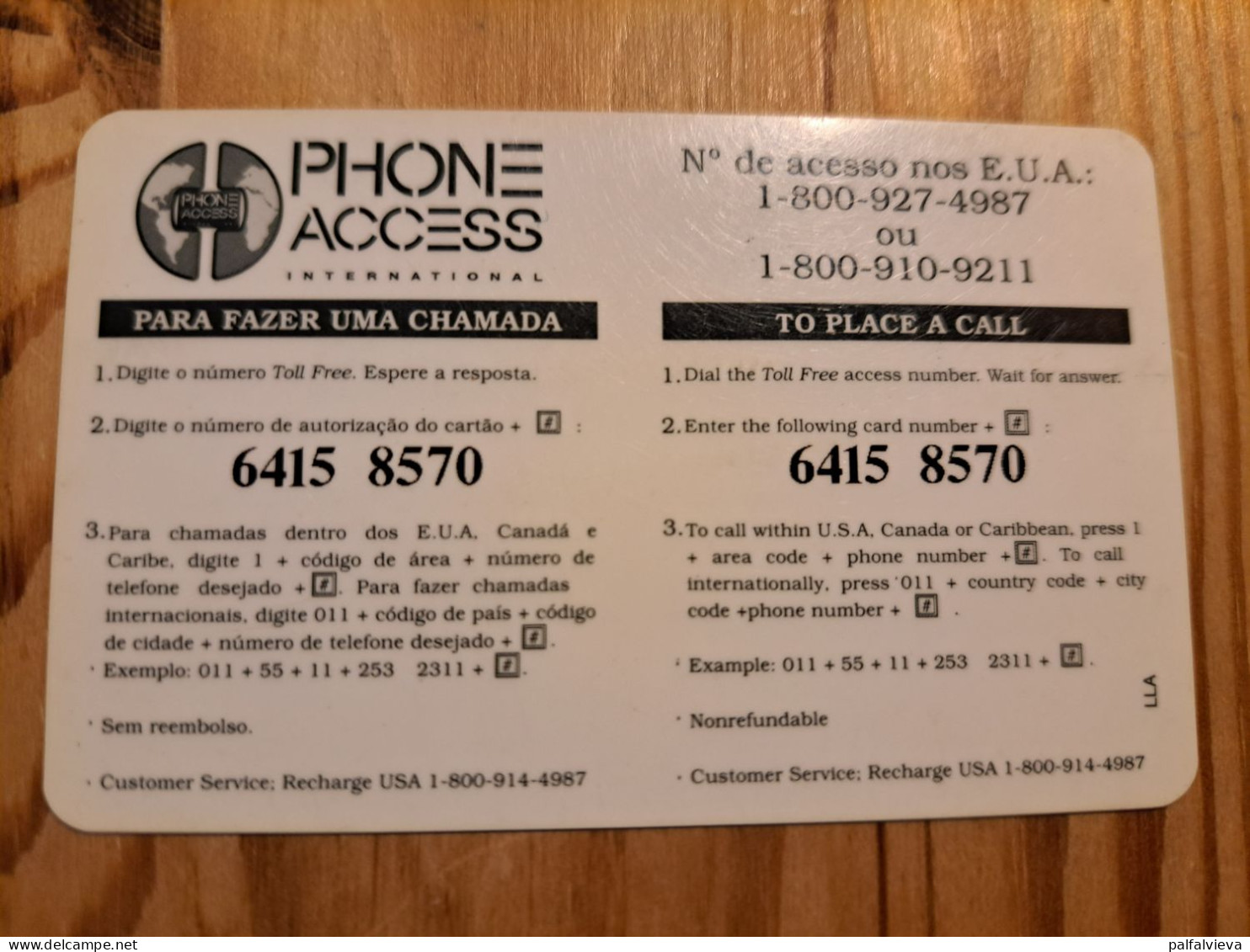 Prepaid Phonecard USA, Phone Access International - Autres & Non Classés