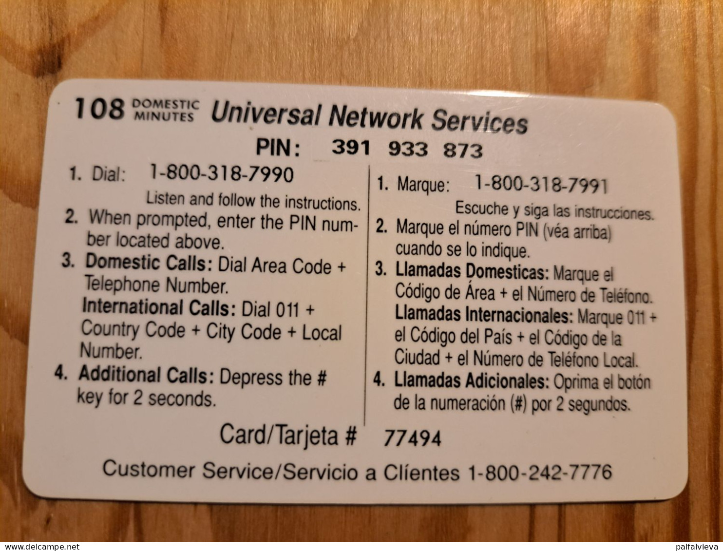 Prepaid Phonecard USA, TDC Hollywood Florida - Earth, Globe - Other & Unclassified