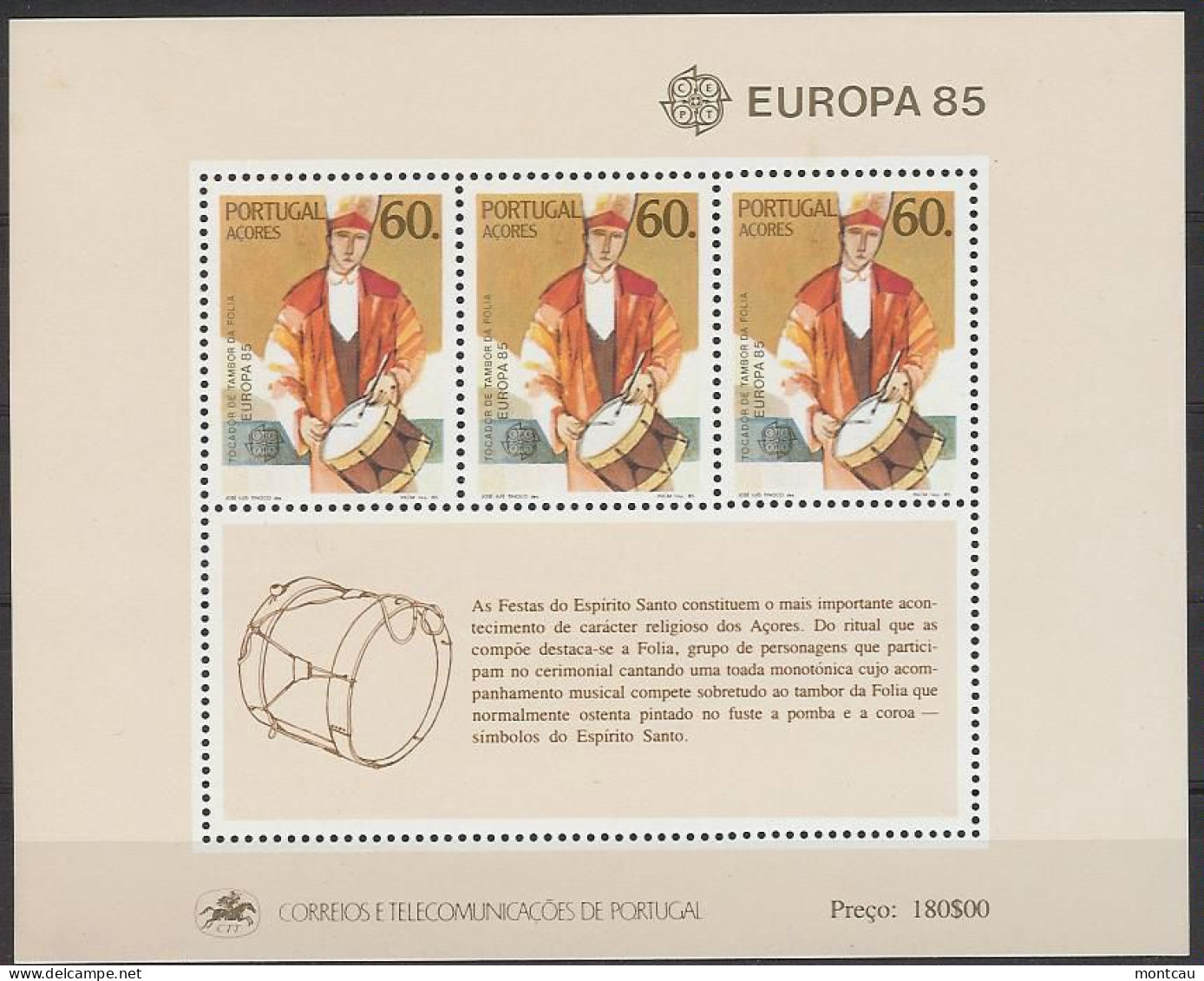 Europa 1985. Azores HB-6 MNH (**) - 1985
