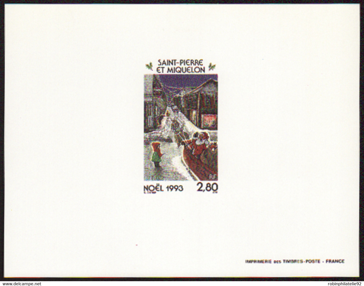 Saint Pierre Et Miquelon épreuves De Luxe N°591 2f80 Noël 1993 épreuve De Luxe - Sin Dentar, Pruebas De Impresión Y Variedades