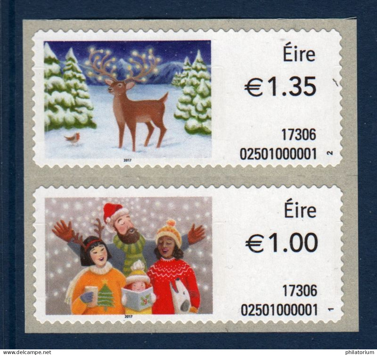 EIRE Ireland Irlande, **, Yv D 91, 92, Mi ATM 91, 92, SG M 87, 88, Noël 2017, - Viñetas De Franqueo (Frama)