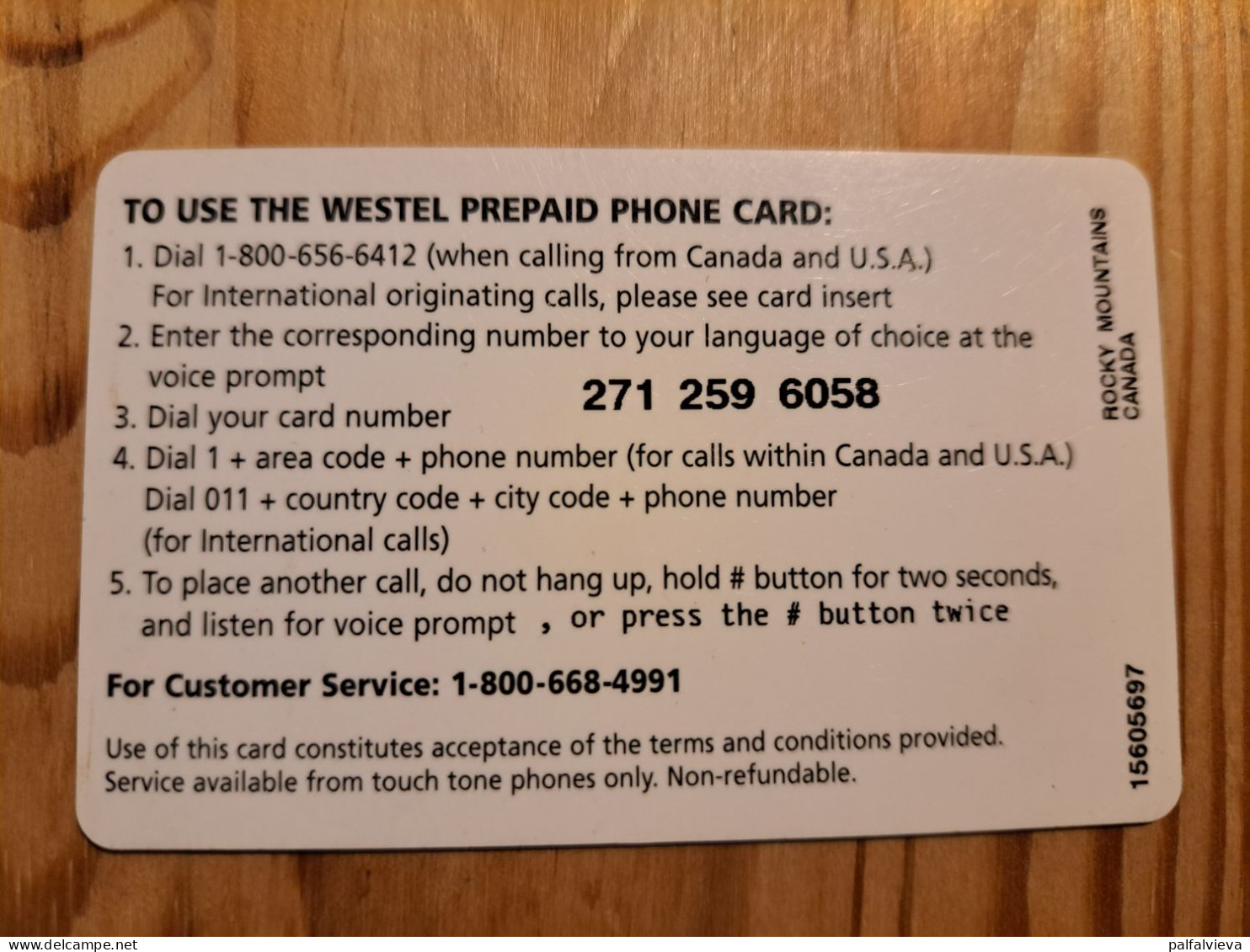 Prepaid Phonecard Canada, WesTel - Boat, Mountains - Kanada