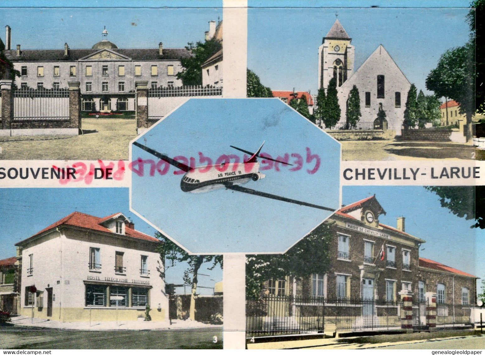 94 - CHEVILLY LARUE - MONASTERE  EGLISE  POSTE  MAIRIE  CARAVELLE EN VOL - Chevilly Larue