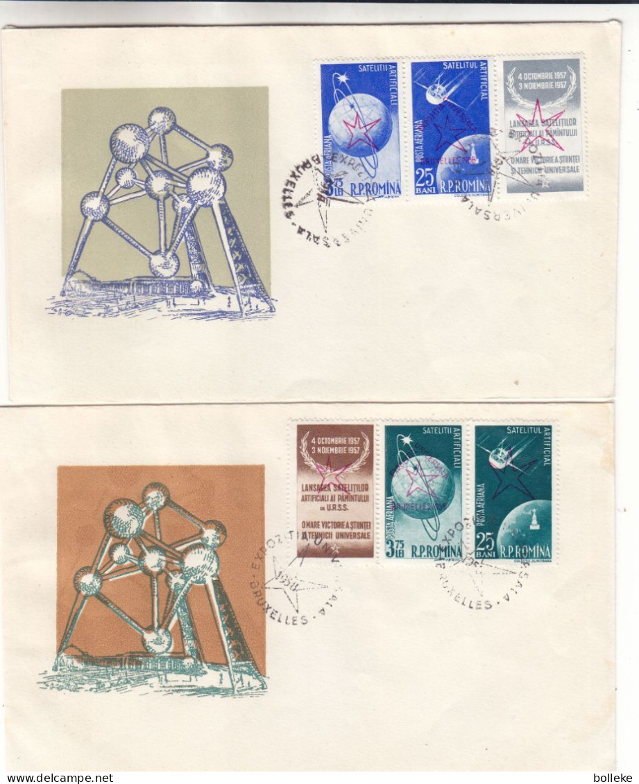 Roumanie - 6 Lettres De 1958 - Avec Oblit Exposition Universelle Bruxelles - Valeur Oblit 150 € - Sur Document ++++ - Storia Postale