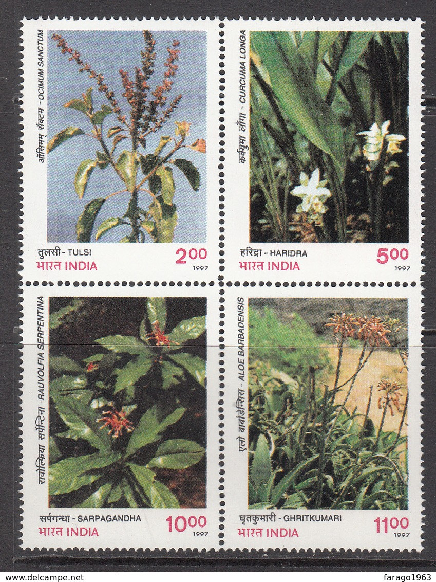 1997 India Medicinal Plants Health Complete Block Of 4  MNH - Nuevos