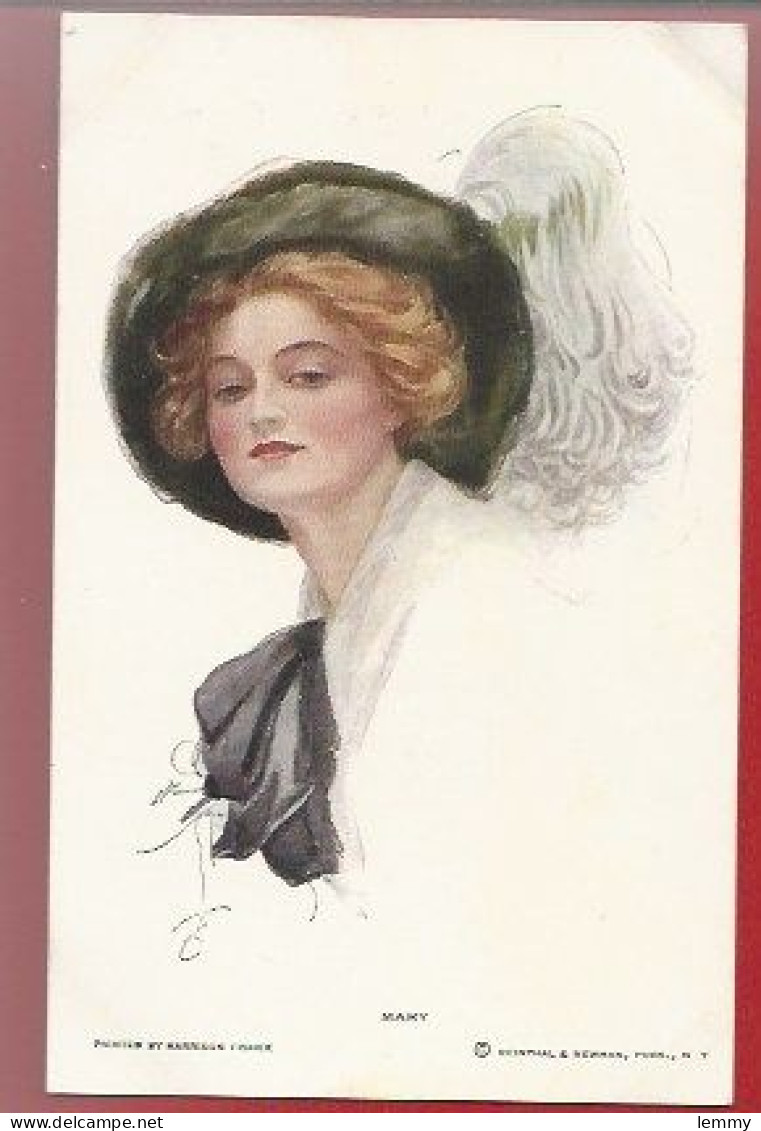 ILLUSTRATEUR : HARRISON FISHER - JEUNE FEMME EN CHAPEAU,  PORTRAIT - MARY - REINTHAL & NEWMAN N-Y -  N° 421 - Fisher, Harrison