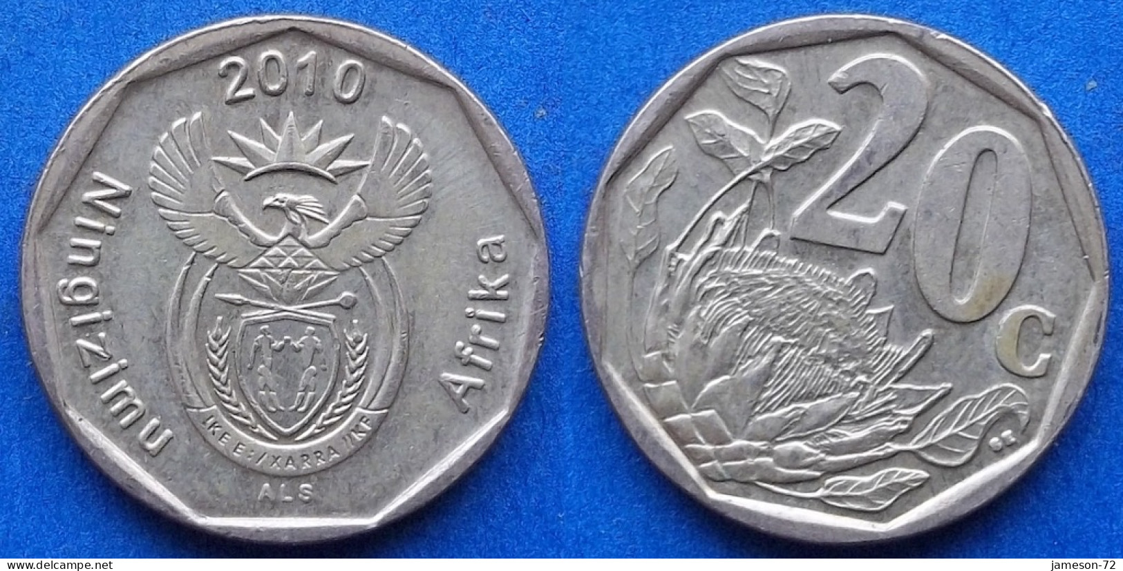 SOUTH AFRICA - 20 Cents 2010 "Protea Flower" KM# 495 Republic (1961) - Edelweiss Coins - South Africa