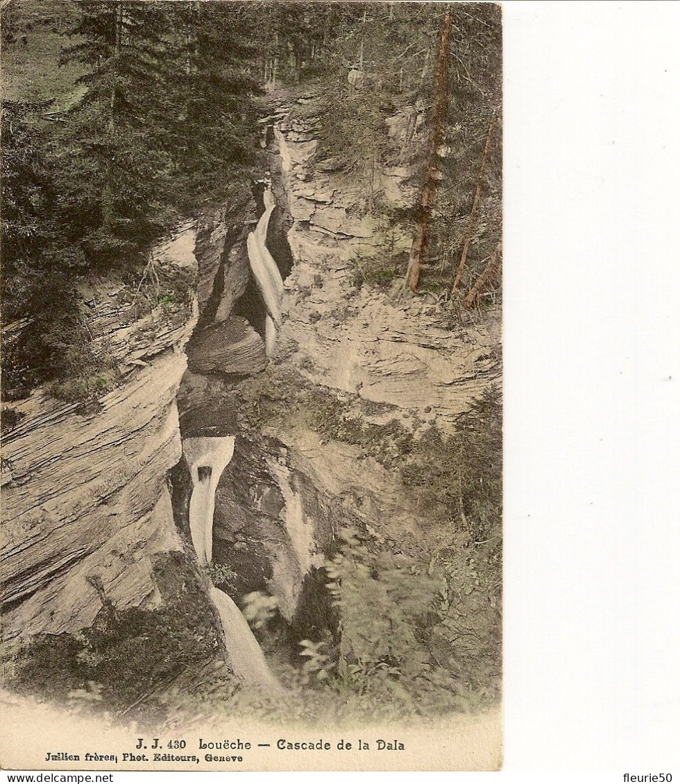 CH - LOUËCHE - Cascade De La Dala.Julien Frères, Phot. Editeurs, Genève. J. J. Editeurs, Genève. - Loèche-les-Bains