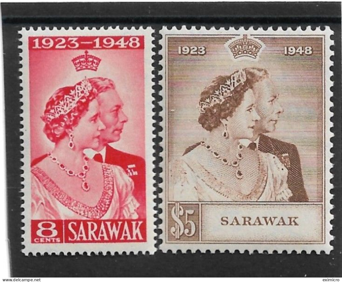 SARAWAK 1948 SILVER WEDDING SET LIGHTLY MOUNTED MINT Cat £48+ - Sarawak (...-1963)