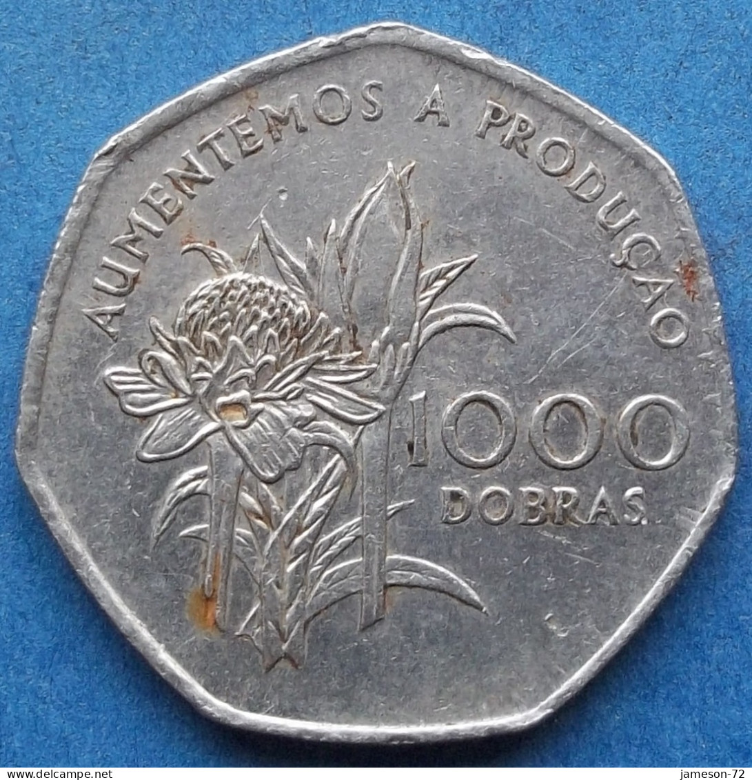 SAINT THOMAS & PRINCE ISLAND - 1000 Dobras 1997 "Flowers" KM# 90Democratic Republic (1975) - Edelweiss Coins - Sao Tome En Principe