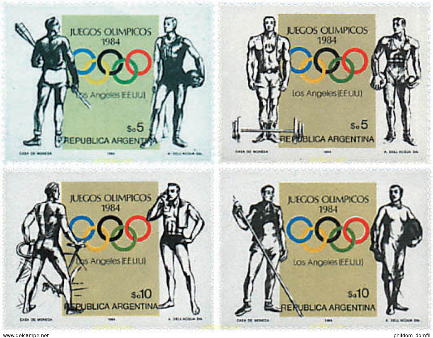 52488 MNH ARGENTINA 1984 23 JUEGOS OLIMPICOS VERANO LOS ANGELES 1984 - Neufs