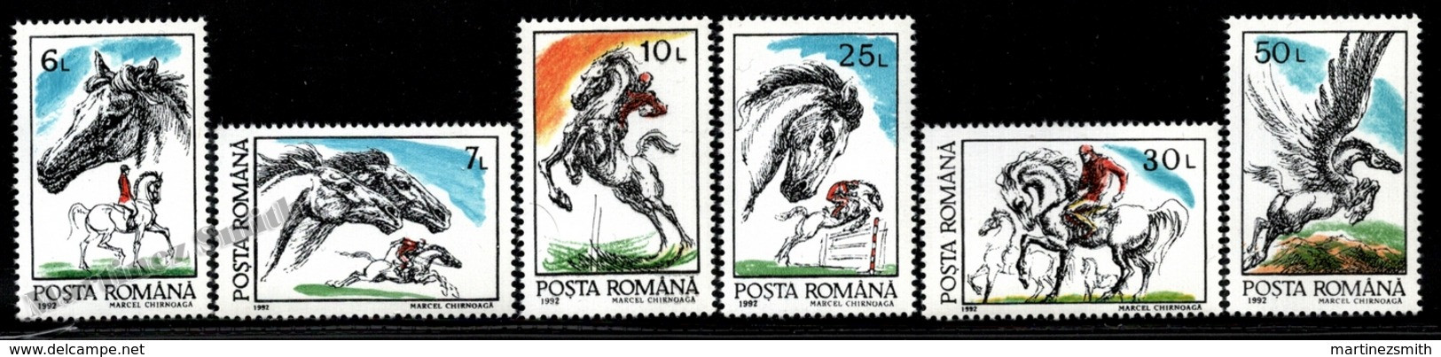 Romania - Roumanie 1992 Yvert 3997-4002, Fauna, Horses - MNH - Nuevos