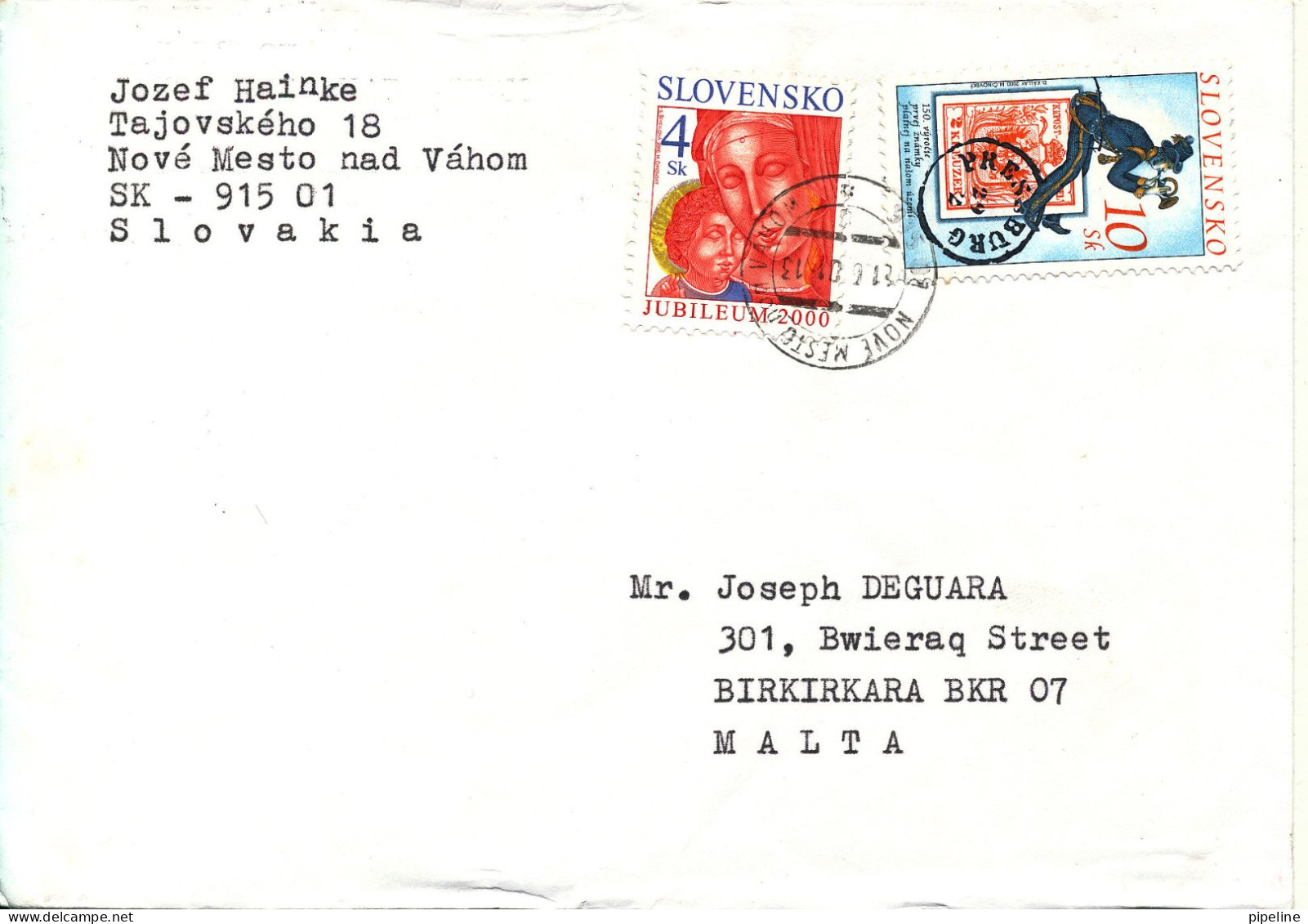 Slovakia Cover Sent To Denmark 11-6-2001 Topic Stamps - Briefe U. Dokumente