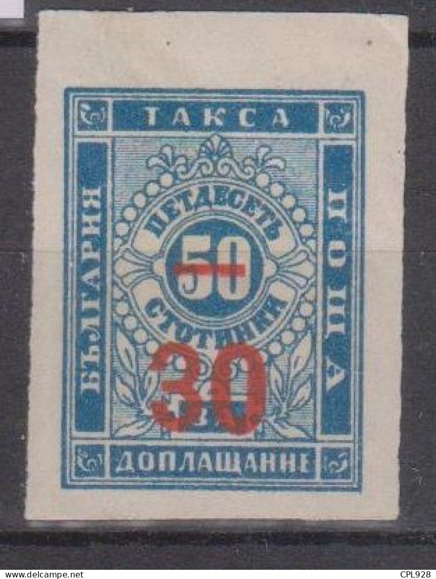 Bulgarie Taxe N°11a Bleu Avec Charnière - Impuestos