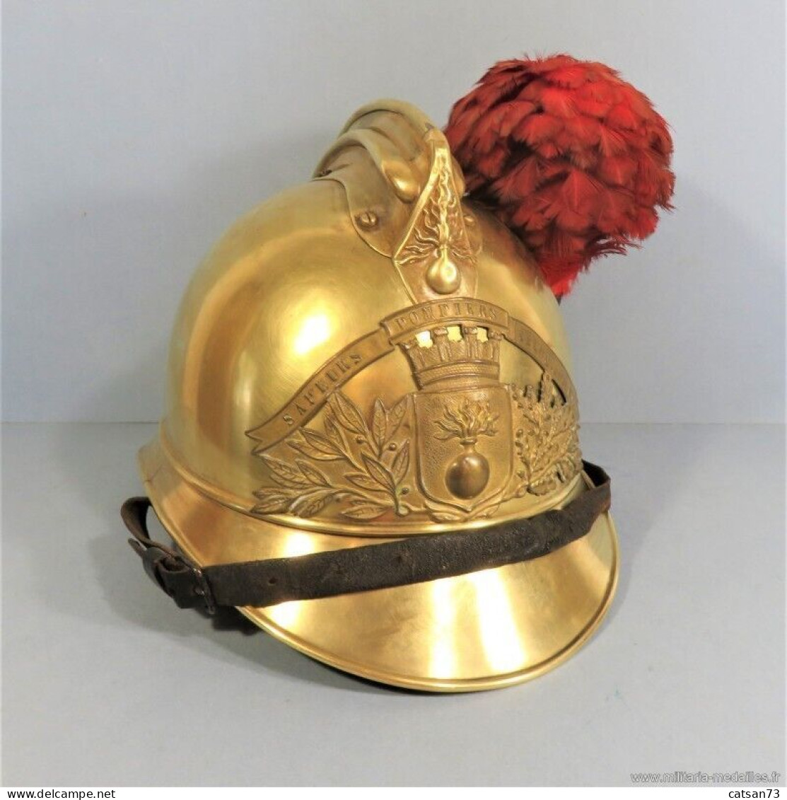 CASQUE DES SAPEURS-POMPIERS DE LA VILLE DE LUC EN DIOIS MODELE 1885 1895 COMPLET - Casques & Coiffures