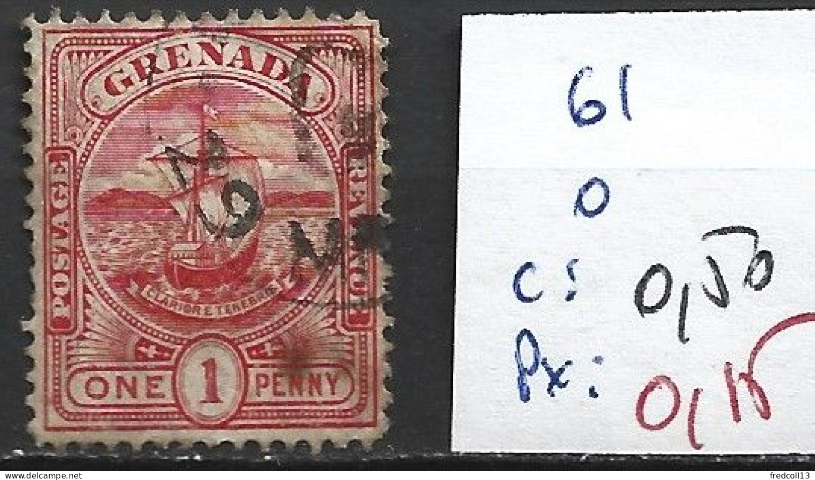 GRENADE 61 Oblitéré Côte 0.50 € - Grenada (...-1974)